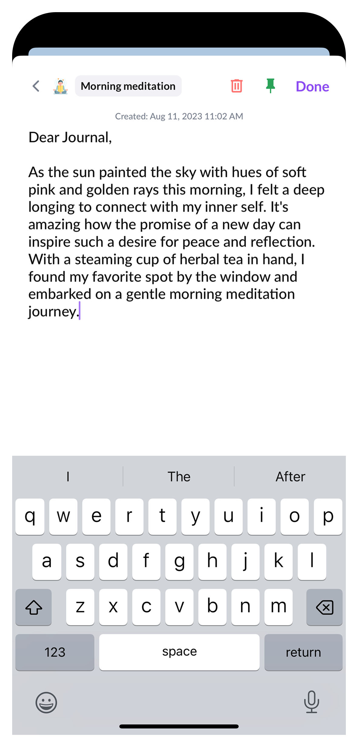 Dayful Journal screen