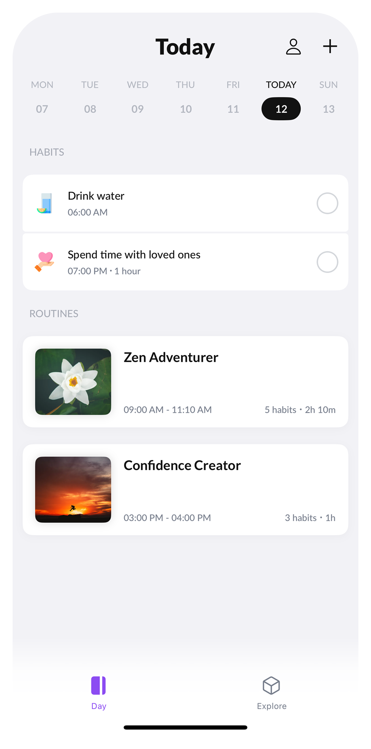 Dayful Today screen